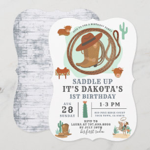 Cowboy Boy Birthday Uitnodiging