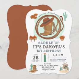 Cowboy Boy Birthday Uitnodiging