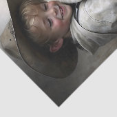 Cowboy Boy Knuffelt Kalf Decoupage Tissuepapier (Detail)
