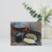 Cowboy Breakfast brak in de zandspoel Briefkaart (Staand voorkant)