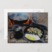 Cowboy Breakfast brak in de zandspoel Briefkaart (Voorkant / Achterkant)