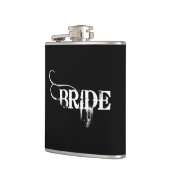 Cowboy Bride Stamp White op zwart Heupfles (Links)