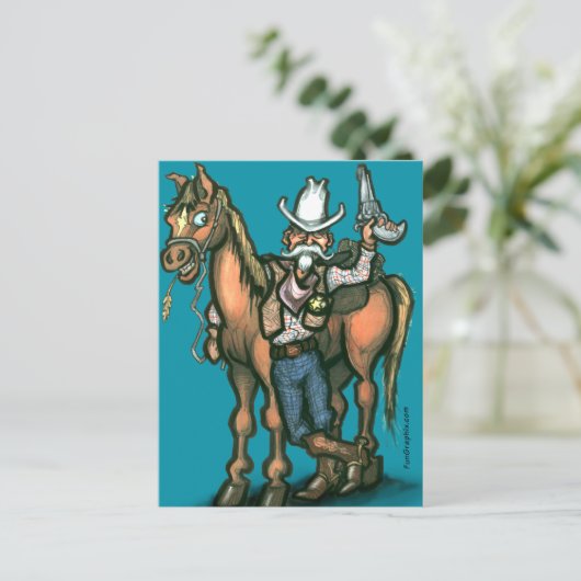 Cowboy Briefkaart (Staand voorkant)