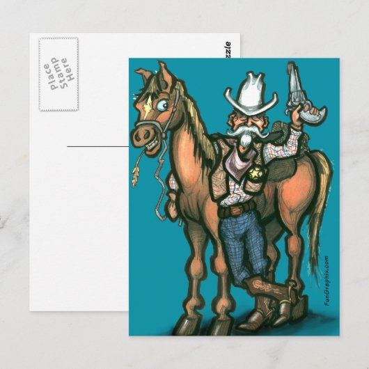 Cowboy Briefkaart (Voorkant / Achterkant)