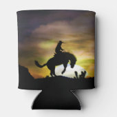 Cowboy Bronc Rider en Bucking Horse Blikjeskoeler (Achterkant)