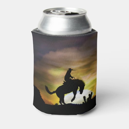 Cowboy Bronc Rider en Bucking Horse Blikjeskoeler (Blikje Achterkant)