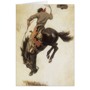  Cowboy, Bronco Buster-onderzoek door NC Wyeth