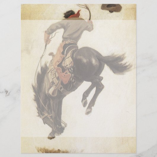  Cowboy, Bronco Buster-onderzoek door NC Wyeth (Voorkant)