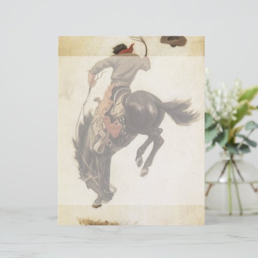  Cowboy, Bronco Buster-onderzoek door NC Wyeth (Staand voorkant)