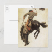  Cowboy, Bronco Buster-onderzoek door NC Wyeth Briefkaart (Voorkant / Achterkant)