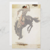  Cowboy, Bronco Buster-onderzoek door NC Wyeth Briefpapier (Voorkant / Achterkant)