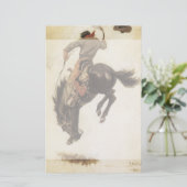  Cowboy, Bronco Buster-onderzoek door NC Wyeth Briefpapier (Staand voorkant)