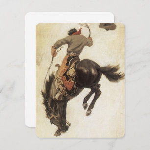  Cowboy, Bronco Buster-onderzoek door NC Wyeth Kaart