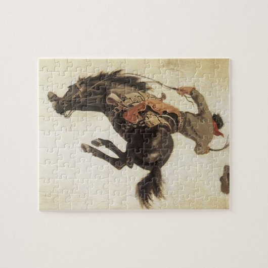  Cowboy, Bronco Buster-onderzoek door NC Wyeth Legpuzzel (Horizontaal)