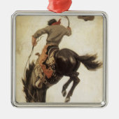  Cowboy, Bronco Buster-onderzoek door NC Wyeth Metalen Ornament (Voorkant)