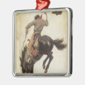  Cowboy, Bronco Buster-onderzoek door NC Wyeth Metalen Ornament (Links)