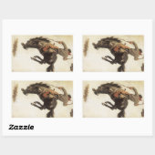  Cowboy, Bronco Buster-onderzoek door NC Wyeth Rechthoekige Sticker (Vel)