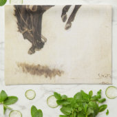  Cowboy, Bronco Buster-onderzoek door NC Wyeth Theedoek (Gevouwen)