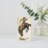 Cowboy, Bronco Buster-onderzoek door NC Wyeth Visitekaartje (Staand voorkant)