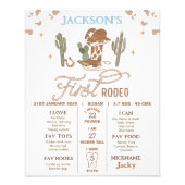 Cowboy Brown eerste Rodeo verjaardag mijlpaal Post Foto Afdruk (Voorkant)