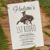 Cowboy Brown Watercolor 1e Rodeo 1e Verjaardag Kaart