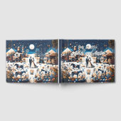 Cowboy & Bruid Blauw Westerne Stijl Bruiloft Gastenboek (Volledig)