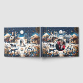 Cowboy & Bruid Blauw Westerne Stijl Bruiloft Gastenboek (Volledig)