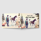 Cowboy, Bruid en Paard Westerne Stijl Bruiloft Gastenboek (Volledig)