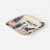 Cowboy, Bruid & Paard Bruiloft Papieren Bordje (Gebogen)