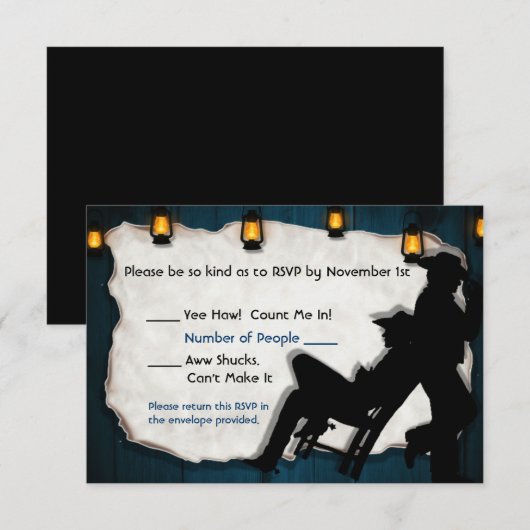 Cowboy Bruidegom II Aangepaste Gay Trouw RSVP Kaar Kaart (Voorkant / Achterkant)
