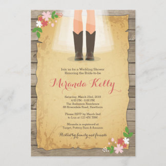Cowboy Bruids Douche Uitnodiging / Rustic Bridal