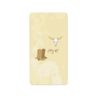 Cowboy Bruiloft Kleine Hershey's Wrapper Etiket