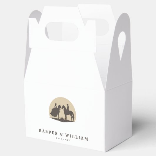 Cowboy bruiloft paard bedankdoosjes (Geopend)