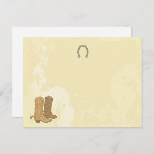 Cowboy bruiloft schrijfbare plaats kaart (Voorkant / Achterkant)