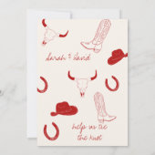 Cowboy Bruiloft Thema  Save The Date (Achterkant)