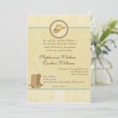 Cowboy bruiloft uitnodiging (Staand voorkant)