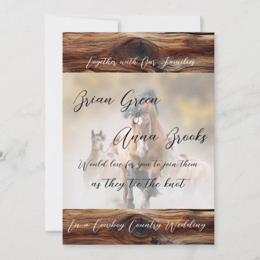 Cowboy bruiloft uitnodiging Dans en BBQ (Voorkant)