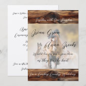 Cowboy bruiloft uitnodiging Dans en BBQ (Voorkant / Achterkant)