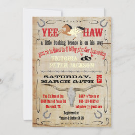 Cowboy Bucking Bronco Couples Baby shower Kaart