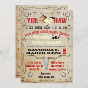 Cowboy Bucking Bronco Couples Baby shower Kaart