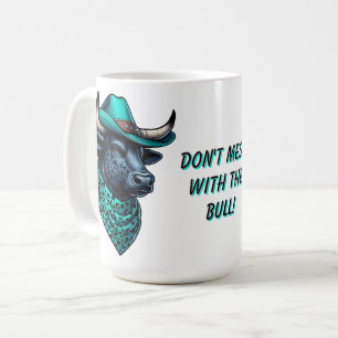 Cowboy Bull met turquoise Pet en gepatenteerde sja Koffiemok