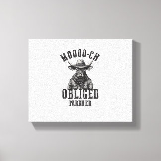  Cowboy Bull Rodeo Moooch verplicht Pardner W Canvas Afdruk