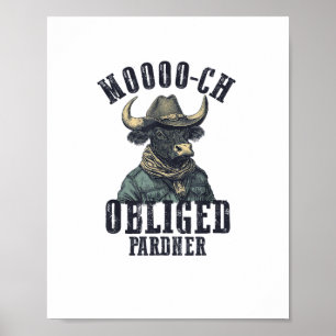 Cowboy Bull Rodeo Moooch verplicht Pardner W Poster