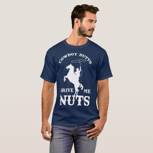 Cowboy Butts drijft me op schort T-shirt (Voorkant volledig)
