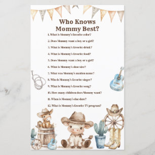 Cowboy Cactus Baby shower Wie kent mama het beste