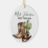 Cowboy Cactus Beste Leraar Gift Keramisch Ornament (Rechts)