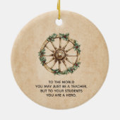 Cowboy Cactus Beste Leraar Gift Keramisch Ornament (Achterkant)