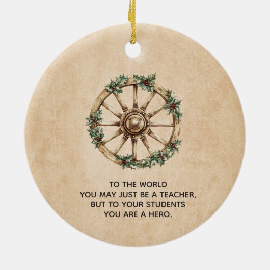 Cowboy Cactus Beste Leraar Gift Keramisch Ornament (Achterkant)