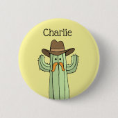 Cowboy Cactus gepersonaliseerd Ronde Button 5,7 Cm (Voorkant)