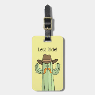 Cowboy Cactus Let's Ride Bagagelabel